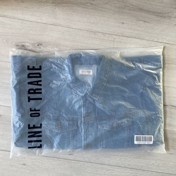 Line of Trade Montana Denim Trucker Jacket Medium Wash  3XL Nwt In Pkg - Picture 3 of 5